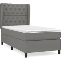 Syfax Boxspringbett mit Matratze Dunkelgrau 80x200 cm Stoff