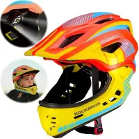 RockBros Kinderfahrradhelm Mit Abnehmbarem Maul Tt-32Soyb-M Grösse M - Gelb-Orange