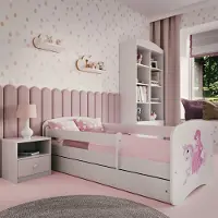 RAUMHIRSCH FURNITURE Kinderbett Jugendbett Prinzessin zu Pferd 70x140, 80x160, 80x180 cm - Komplettset mit Matratze, Schublade & Rausfallschutz