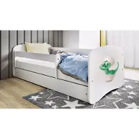 RAUMHIRSCH FURNITURE Kinderbett Jugendbett Kleindino 70x140, 80x160, 80x180 cm - Komplettset mit Matratze, Schublade & Rausfallschutz