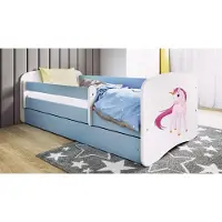 RAUMHIRSCH FURNITURE Kinderbett Jugendbett Einhorn 70x140, 80x160, 80x180 cm - Komplettset mit Matratze, Schublade & Rausfallschutz
