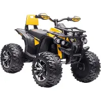 HOMCOM Elektro-Quad Kinderquad mit Scheinwerfer Kindermotorrad mit USB-Anschluss