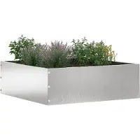 vidaXL Raseneinfassung Silber 40 x 40 x 13 cm Edelstahl