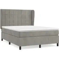 Syfax Boxspringbett mit Matratze Hellgrau 140x200 cm Samt