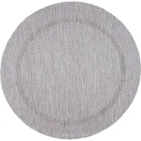 Carpetsale24 In- & Outdoor Teppich - Wetterfestes Flachgewebe in Sisal-Optik mit Bordüre, Küchenteppich, Terrasse, Wohnzimmer Grösse: 200 cm Rund