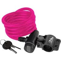 M-Wave 233868, Kabelschloss, Pink, Schlüssel, 1800 mm, 1 cm