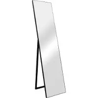 En.casa Standspiegel Barletta 150x35 cm Ganzkörperspiegel rechteckig Ankleidespiegel kippbar neigbar Schwarz