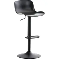 DELUKE Barhocker höhenverstellbar Schwarz KUSI - Kunststoff, 81-102x44x45cm | Barhocker mit Lehne Tresenhocker Barstuhl Küchenhocker Thekenhocker hoher Stuhl