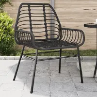 vidaXL Design Gartenstühle 2 Stk. Schwarz Poly Rattan, Gartenstühle 2024 Neu