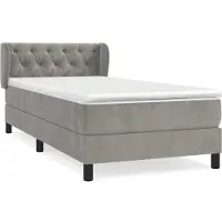 Syfax Boxspringbett mit Matratze Hellgrau 80x200 cm Samt