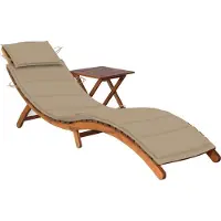 Prolenta Maison Exclusive - Sonnenliege mit Tisch und Auflage Massivholz Akazie