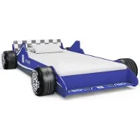 Syfax Kinderbett im Rennwagen-Design 90 x 200 cm Blau