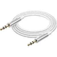 Swissten , Aux-Kabel 3,5 mm zu 3,5 mm Nylon 1,5 m Weiß, Weiß