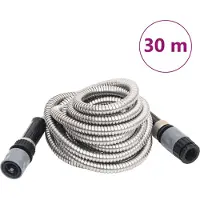 Syfax Gartenschlauch mit Sprühdüse Silbern 0,6" 30 m Edelstahl