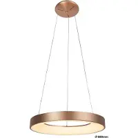 Rabalux 5055 Pendelleuchte Carmella, 80W, 4000K, 6335lm, gold-weiß, rund, tralweiß, Modern, ø800mm