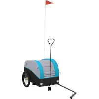 Syfax Fahrradanhänger Schwarz und Blau 30 kg Eisen