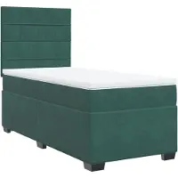 Syfax Boxspringbett mit Matratze Dunkelgrün 100x200 cm Samt