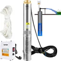 Vevor 4 Zoll 1100W Tiefbrunnenpumpe Brunnenpumpe 11400L/h sandresistent bis 5%