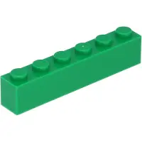 LEGO 100 Stück 3009 Stein Brick 1x6 Part Basic Steine 100 Grün