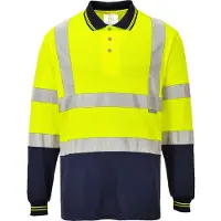 Portwest S279 Zweifarbiges Langarm Polo-Shirt Yellow/Navy Gr. M