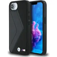 BMW case passend für IPHONE 16e (SE 4 2025) kompatibel mit MagSafe BMHMPSE424PUOCSK (PU Oversized Stripes) black