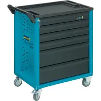 Hazet Assistent 177-6, 6 Regale, Stahl, Schwarz, Blau, 20 kg, 4 Rad/Räder, 498 mm