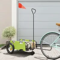 vidaXL Design Fahrradanhänger Grün Oxford-Gewebe und Eisen, Fahrradanhänger 2024 Neu