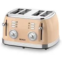 Sogo TOS-SS-5475, 4 Scheibe(n), Beige, Edelstahl, Drehregler, 330 mm, 290 mm