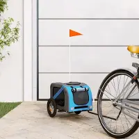 vidaXL "2026 Promotion" Fahrradanhänger Hunde Blau und Grau Oxford-Gewebe und Eisen - Fahrradanhänger CC32689