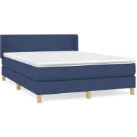 Syfax Boxspringbett mit Matratze Blau 140x200 cm Stoff