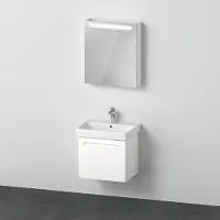 Duravit Badmöbel-Set No.1 BxHxT 60 x 200 x 45 cm Frontfarbe weiß mit Waschtisch weiß und Waschtischunterschrank Spiegels