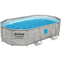 Bestway Power Steel Frame Pool Komplett-Set, oval, 488x305x107cm, 56946