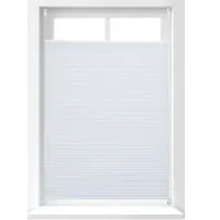 Relaxdays 2 x Plissee Rollo ohne Bohren, Klemmfix zum Kleben, Faltrollo lichtdurchlässig, Faltstore weiß, B x H: 80 x 130 cm