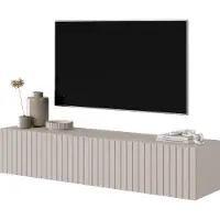Selsey Telire TV-Lowboard hängend taupe Lamellenfronten 140 cm