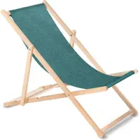 Greenblue Liegestuhl aus Buchholz ohne Armlehne Sonnenliege Gartenliege 110kg Türkis melange