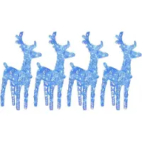 vidaXL LED-Rentiere 4 Stk. Blau 160 LEDs Acryl