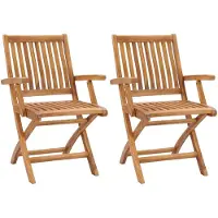 vidaXL "im Angebot" Klappbare Gartenstühle 2 Stk. - bis 150 kg - Massivholz Teak - Stapelsessel CC7479