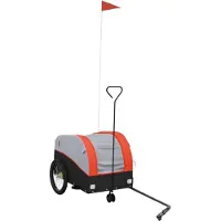 Syfax Fahrradanhänger Schwarz und Orange 30 kg Eisen