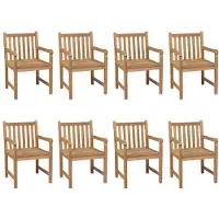 vidaXL HOMMIE Outdoor-Stuhl ,8er Set Gartenstühle mit Anthrazit Kissen Massivholz Teak Relaxsessel Armlehnstuhl & schlichten Design
