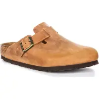 Birkenstock Boston Natural Leather Oiled Holzschuhe