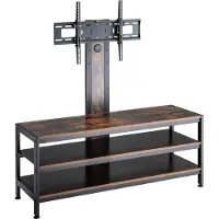 Pro-Tec TV-Halterung mit Fernsehtisch 'Stockholm' 120 x 40 x 108 cm bis 70 Zoll max. 40 kg höhenverstellbar neigbar Schwarz/Eicheoptik rustikal