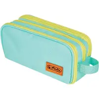 Herlitz Neon, Weiches Federmäppchen, Polyester, Mintfarbe, Gelb, Einfarbig, Reißverschluss, Pubertät