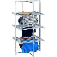 Dirt Devil Elektrisches Wäscheständer DD6004 – Wäschetrockner Ständer 230W – Turmwäscheständer – 21 m Trockenlänge IP22 Schutz - Aluminium