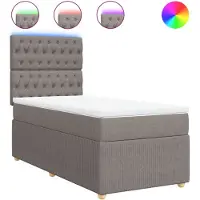 Syfax Boxspringbett mit Matratze Taupe 80x200 cm Stoff