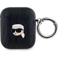 Karl Lagerfeld Kla2Pgkipk Airpods 1/2Cover Schwarz/Schwarz Monogramm Karl Head
