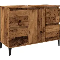 vidaXL Waschbeckenunterschrank Altholz-Optik 80x33x60 cm Holzwerkstoff
