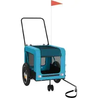 Syfax Fahrradanhänger Hunde Blau und Schwarz Oxford-Gewebe & Eisen