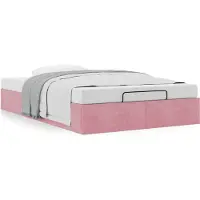 Syfax Ottoman-Bett ohne Matratze Rosa 120x190 cm Samt