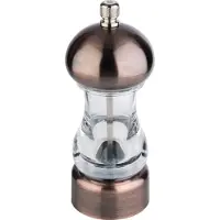 Assheuer & Pott APS 40552 Salzmühle COPPER, Acryl/Kunststoff (ABS), Mahlwerk Kohlenstoffstahl, Ø 6 cm, Höhe 15 cm, transparent/Kupfer