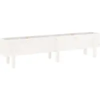 Syfax Hochbeet Weiß 160x30x38 cm Massivholz Kiefer